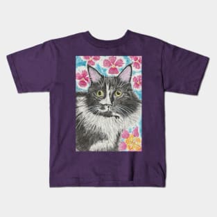 Waffles tuxedo cat Kids T-Shirt